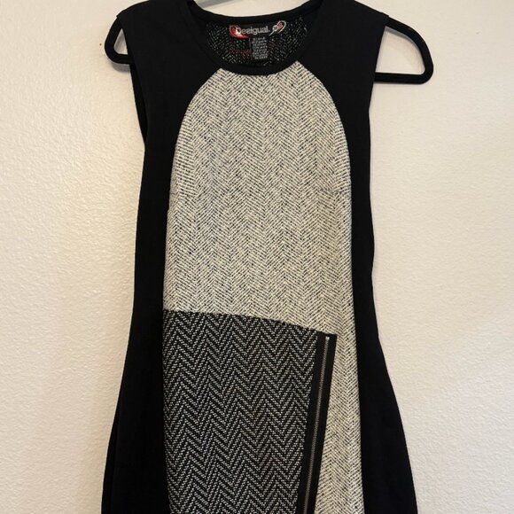 Desigual Patch Wool Zipper Asymmetrical Dress (S) - Picture 1 of 2